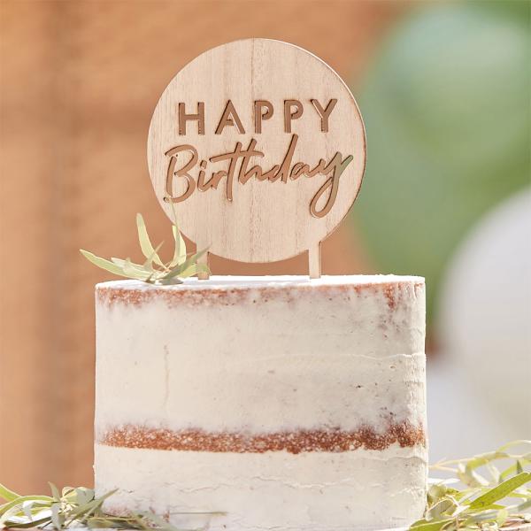 Pyöreä Kakkukoriste Happy Birthday