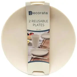 Uudelleenkäytettävät Lautaset Cream Decorata