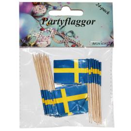 Cocktailtikut Ruotsin Lippu 24 kpl