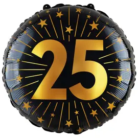 Folioilmapallo Tähdillä ja Numerolla 25