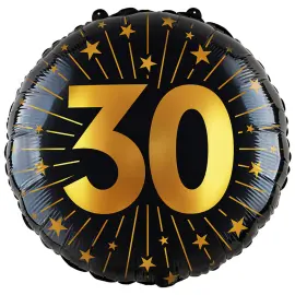 Folioilmapallo Tähdillä ja Numerolla 30
