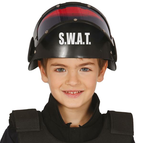SWAT Kypärä Musta/Punainen Lapsille