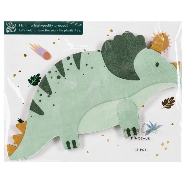 Servetit Triceratops Vihreä 12 kpl