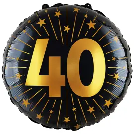 Folioilmapallo Tähdillä ja Numerolla 40