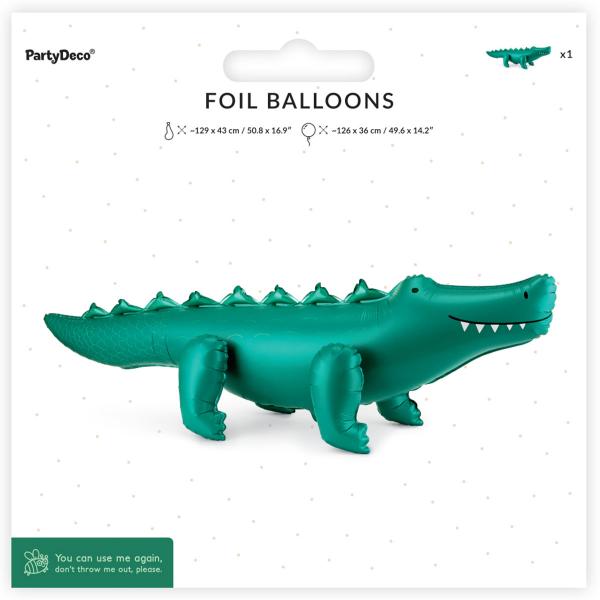 Seisova Folioilmapallo Krokotiili 126 x 36 cm