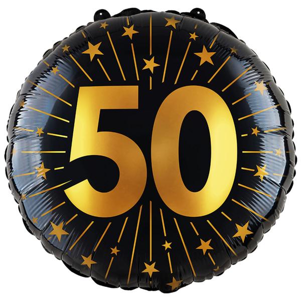 Folioilmapallo Tähdillä ja Numerolla 50