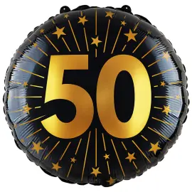 Folioilmapallo Tähdillä ja Numerolla 50