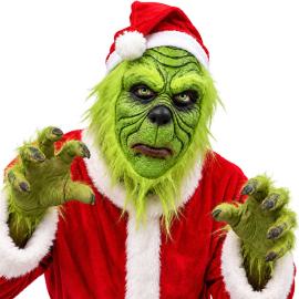 Lateksinaamio Grinch Vihre&auml;