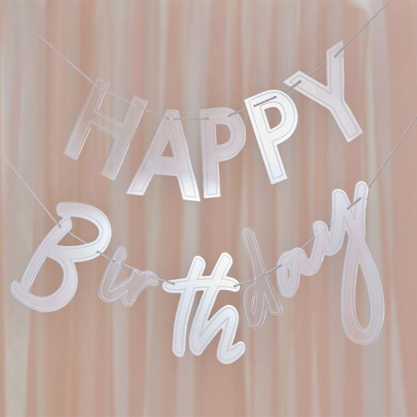 Läpinäkyvä Kirjainnauha Happy Birthday