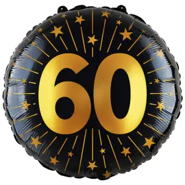 Folioilmapallo Tähdillä ja Numerolla 60