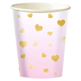 Pahvimukit 1st Birthday Ombre Vaaleanpinkki