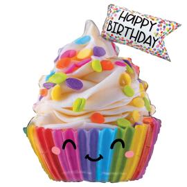 Ilmapallo Happy Birthday Muffinssi 58 x 71 cm