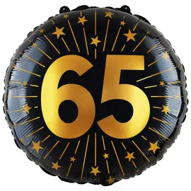 Folioilmapallo Tähdillä ja Numerolla 65