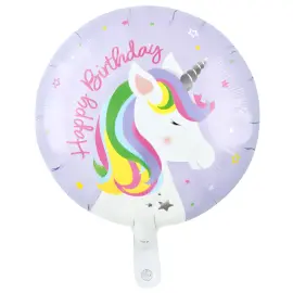 Folioilmapallo Happy Birthday Yksisarvinen 46 cm