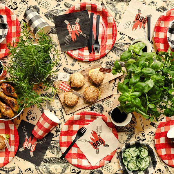 Mustat Uudelleenkäytettävät Muoviaterimet 12 kpl