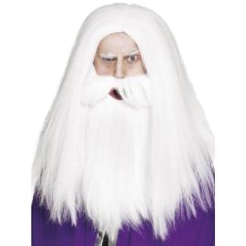 Valkoinen Gandalf-peruukki Parralla