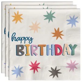 Happy Birthday Paperiservetit Tähdillä 20 kpl
