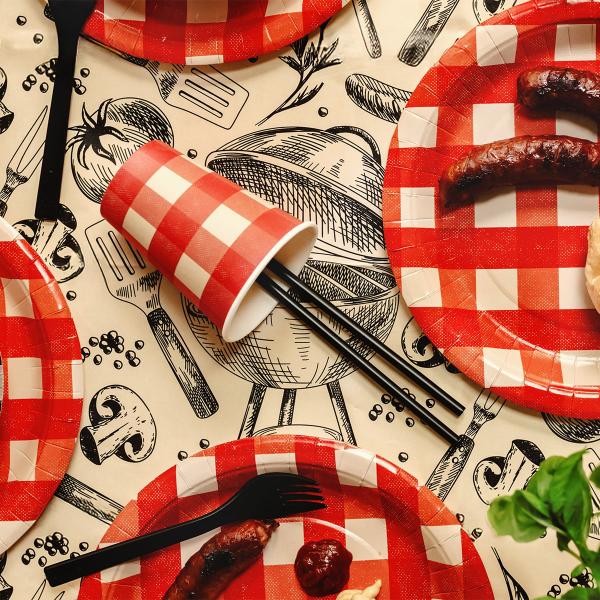 Mustat Uudelleenkäytettävät Muovipillit 23 cm 12 kpl