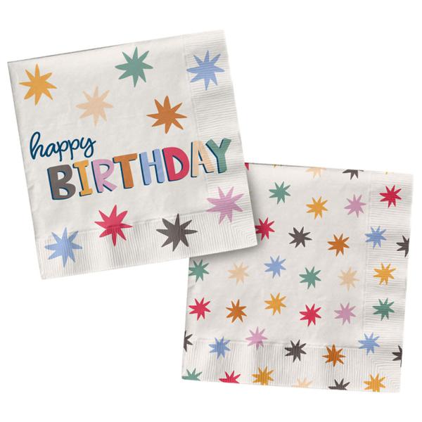 Happy Birthday Paperiservetit Tähdillä 20 kpl