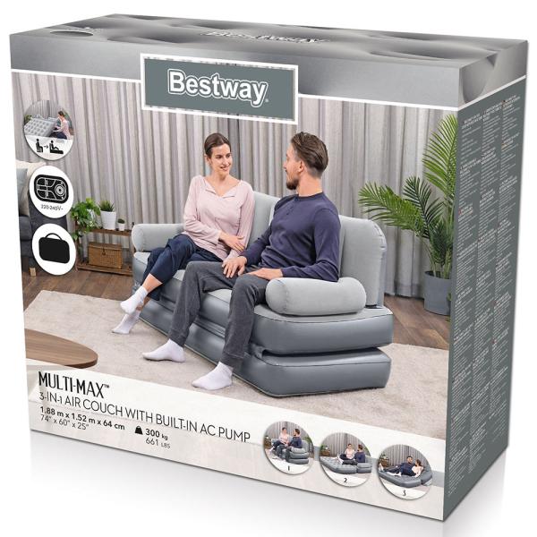 Puhallettava Sohva 3-in-1 Sisäänrakennetulla Ilmapumpulla Multi-Max