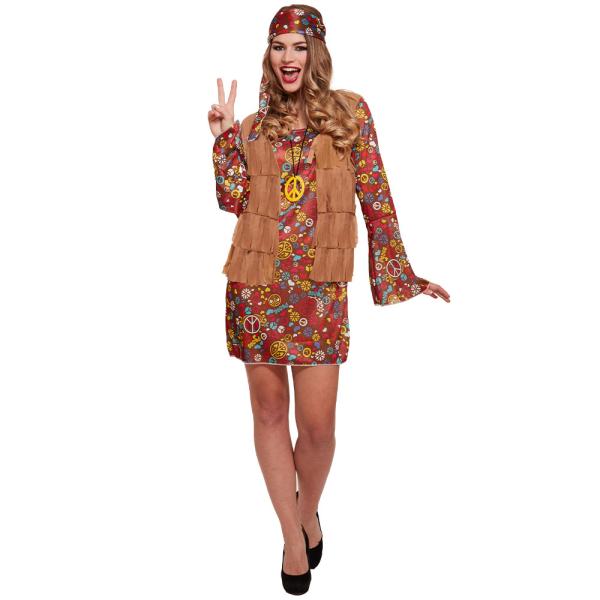Groovy Hippi Nainen Naamiaisasu