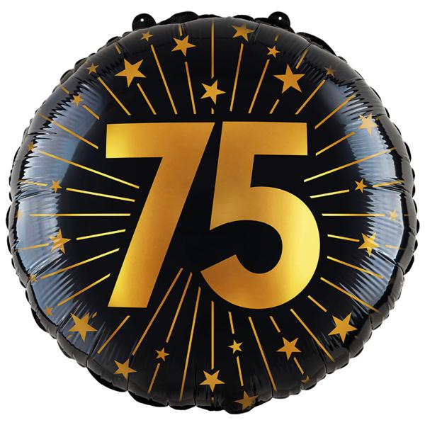 Folioilmapallo Tähdillä ja Numerolla 75