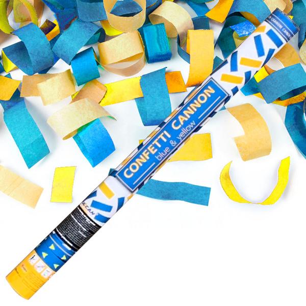 Konfettitykki Sininen & Keltainen 60 cm