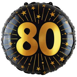 Folioilmapallo Tähdillä ja Numerolla 80