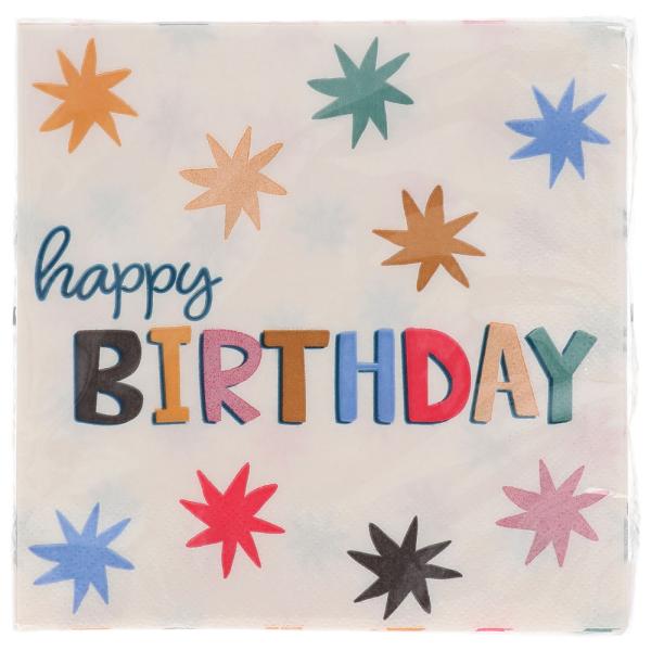 Happy Birthday Paperiservetit Tähdillä 20 kpl