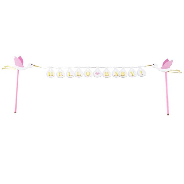 Cake Topper Hello Baby Pinkki