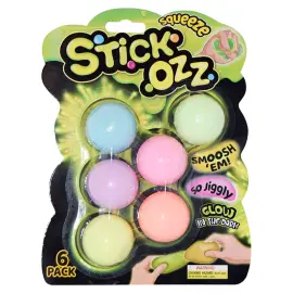 Stick Ozz Puristelupallo Glow In the Dark 6-pakkaus