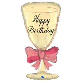 Folioilmapallo Happy Birthday Viinilasi