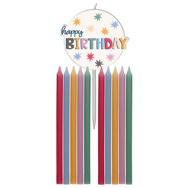 Happy Birthday Kakkukynttilät Tähdet 11 kpl