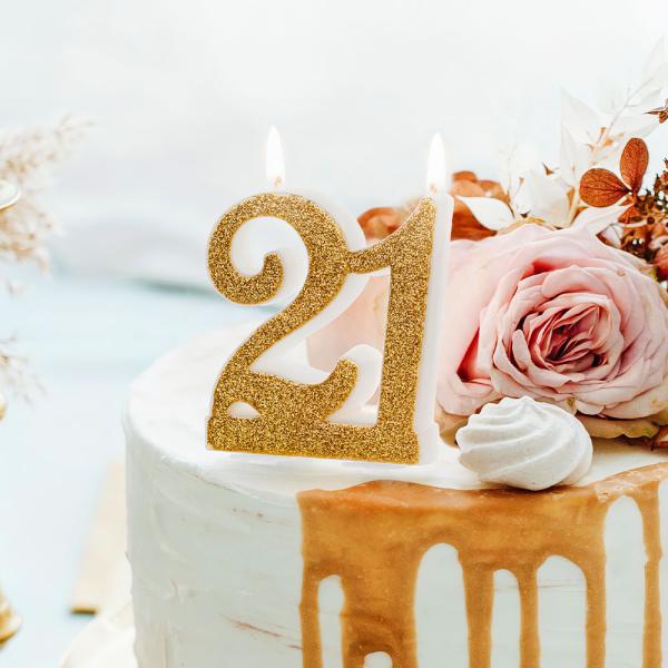 Kakkukynttilät Kimalle Kulta 21 vuotta