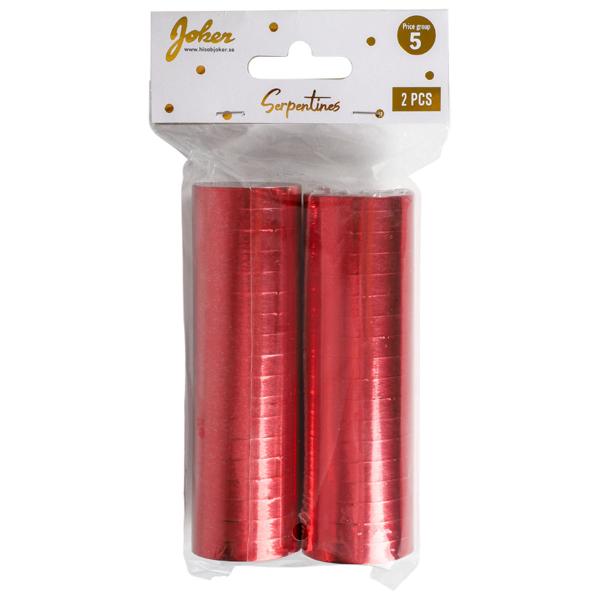 Serpentiinit Metallic Punainen 2-kpl