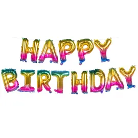 Folioilmapallo Kirjainnauha Happy Birthday