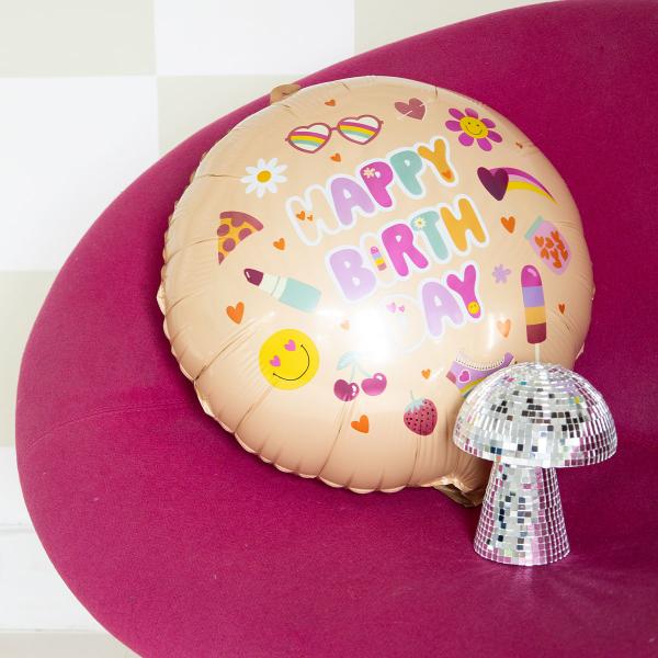 Pyöreä Folioilmapallo Happy Birthday Boho Girlz