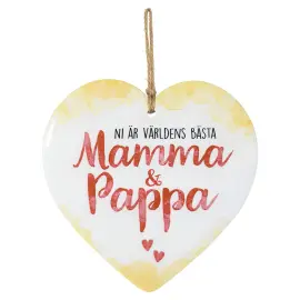 Mamma och Pappa Keraaminen Sydän