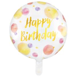 Happy Birthday Folioilmapallo Pilkullinen 46 cm
