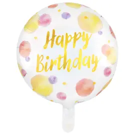 Happy Birthday Folioilmapallo Pilkullinen 46 cm