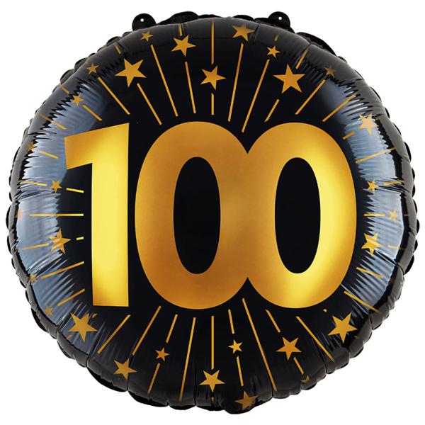 Folioilmapallo Tähdillä ja Numerolla 100