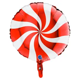 Folioilmapallo Swirly Red & Valkoinen