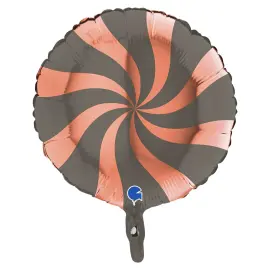 Folioilmapallo Swirly Ruusukulta & Platinanharmaa