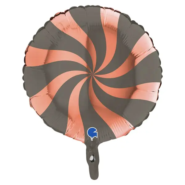 Folioilmapallo Swirly Ruusukulta & Platinanharmaa