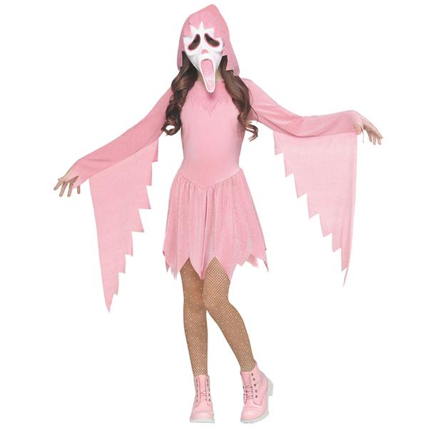 Kummitus Kimalteleva Naamiaisasu Pastelliroosa Lapsille