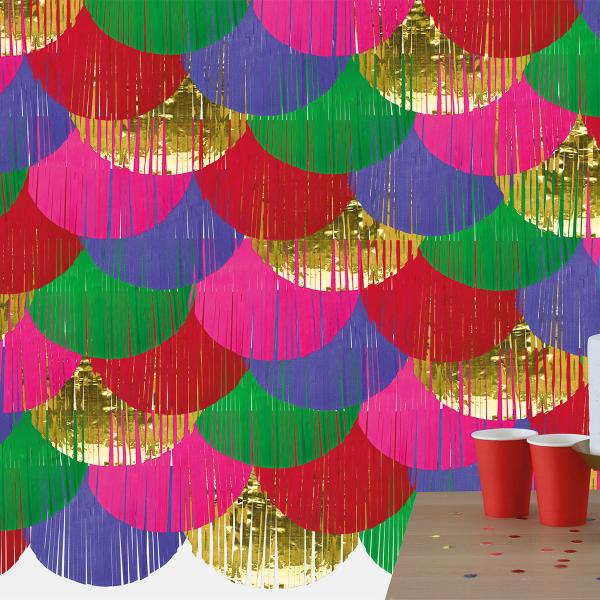 Party Backdrop Fringe Monivärinen 200x200 cm