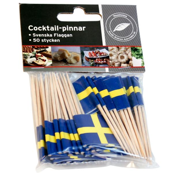 Cocktailtikut Ruotsin Lippu 50-kpl