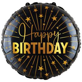 Happy Birthday Folioilmapallo Tähdillä