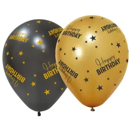 Happy Birthday Lateksiilmapallot Tähdillä 6 kpl