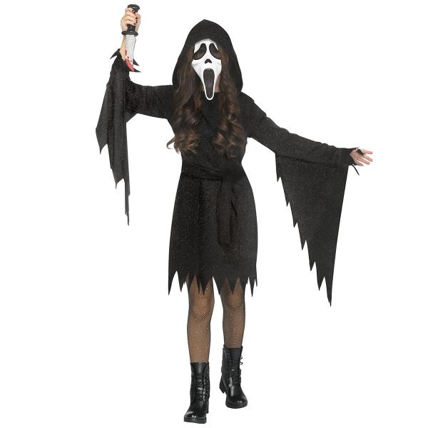 Kummitus Kimalteleva Naamiaisasu Musta Lasten